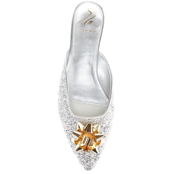 NWT Antonio Melani x The Nat Note Estrella Textured Ornamented Bow Dress Mules - Picture 6 of 14